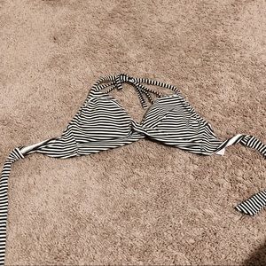 Black and white striped padded bikini top.